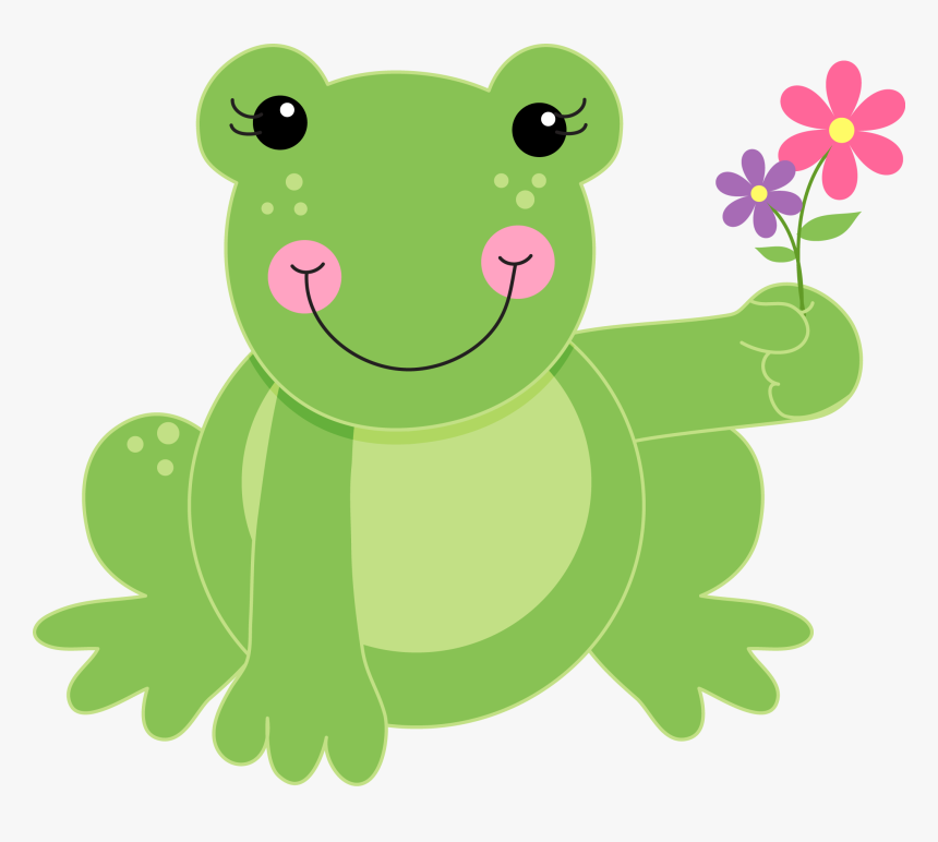 Frogs With Flowers Clipart, HD Png Download, Free Download