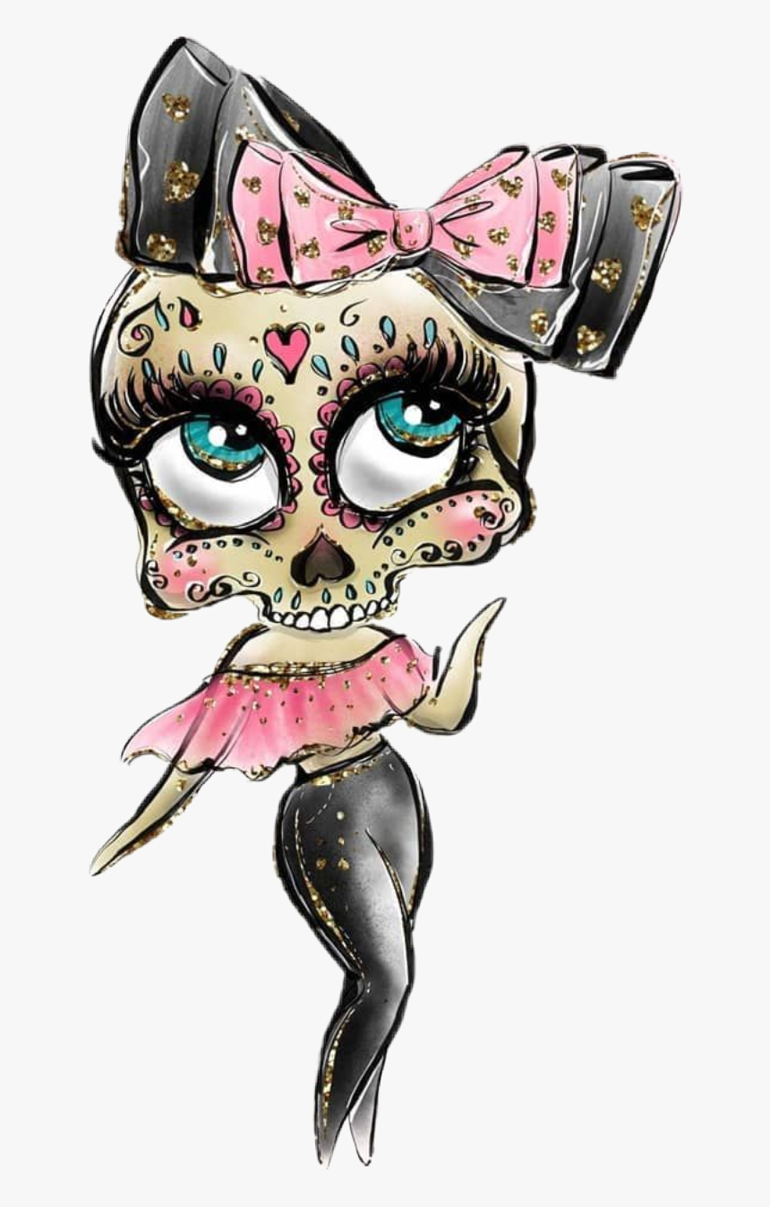 #watercolor #sugarboo #sandy #grease #skull #skeleton - Cartoon, HD Png Download, Free Download