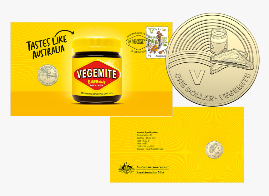 2019 $1 Vegemite Stamp & Coin Cover, HD Png Download, Free Download
