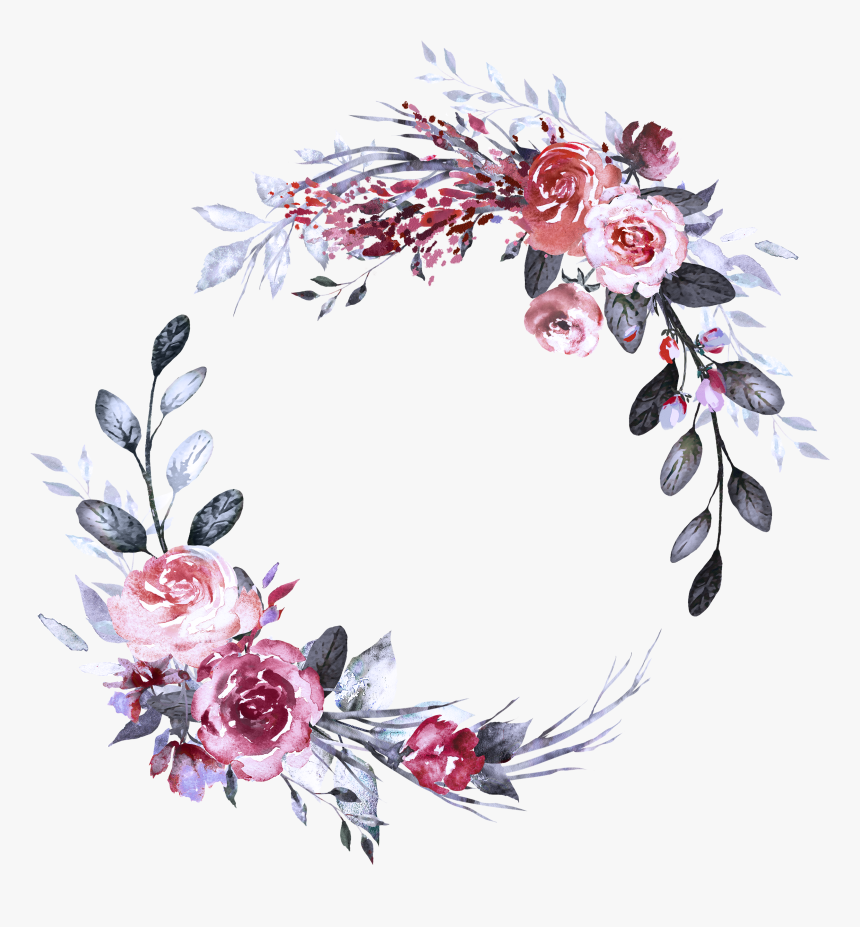 Clipart Watercolor Flower Wreath, HD Png Download, Free Download