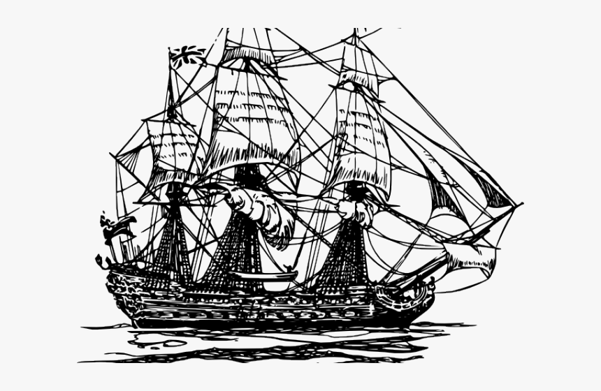 Old Sailing Ships Clipart White, HD Png Download, Free Download