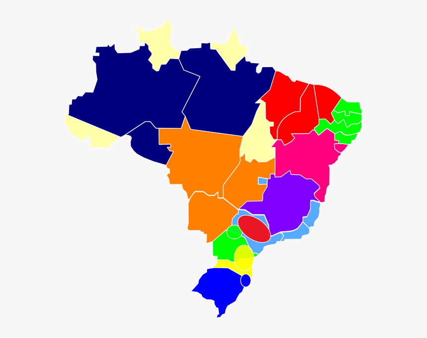 Mapa Brasil Clip Art - Brazil Map Transparent, HD Png Download, Free Download