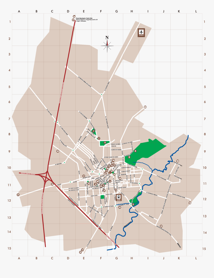 Mapa Da Cidade De Araçatuba Sp, HD Png Download, Free Download