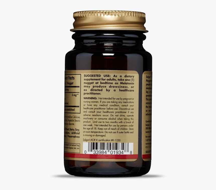 Melatonin 3 Mg Nuggets - Melatonin 3mg Nuggets Solgar 120 Tabs, HD Png Download, Free Download