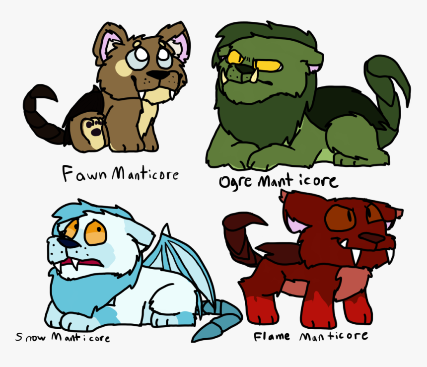 I Drew Some Manticores One Time - Cartoon, HD Png Download, Free Download