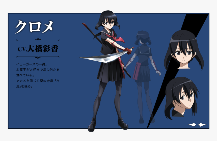 Akame Ga Kill Akame And Kurome , Png Download - Akame Ga Kill Kurome Character, Transparent Png, Free Download