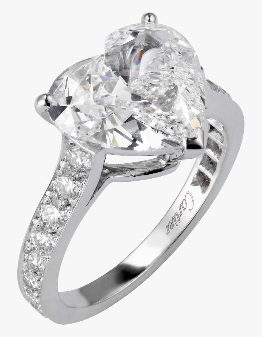 Crh High Jewelry Wedding Band Platinum Diamonds - Heart Shaped Diamond Ring Cartier, HD Png Download, Free Download