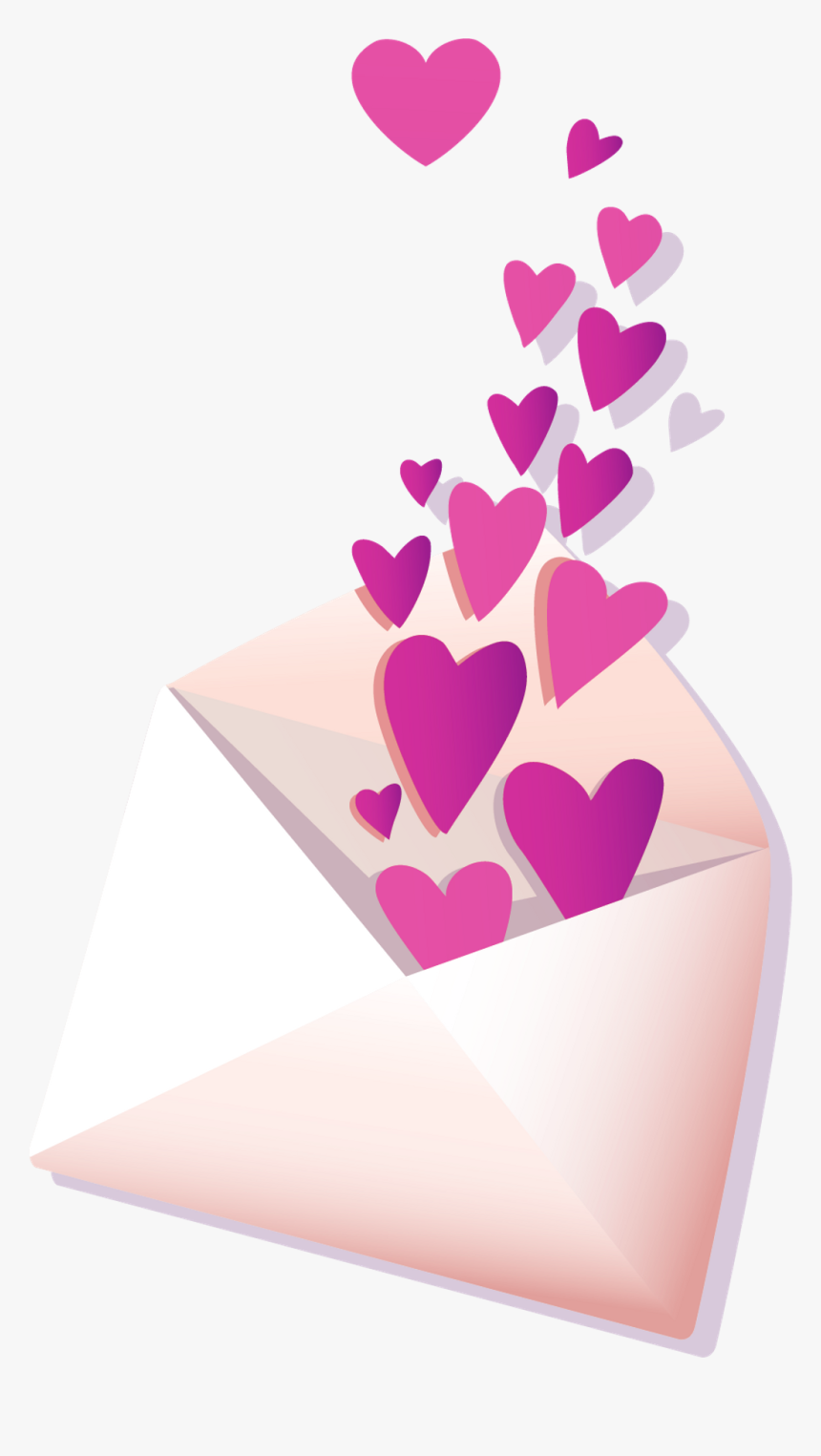 Send A Love Letter To Someone 💗 - Hearts Coming Out Of Envelope, HD Png Download, Free Download