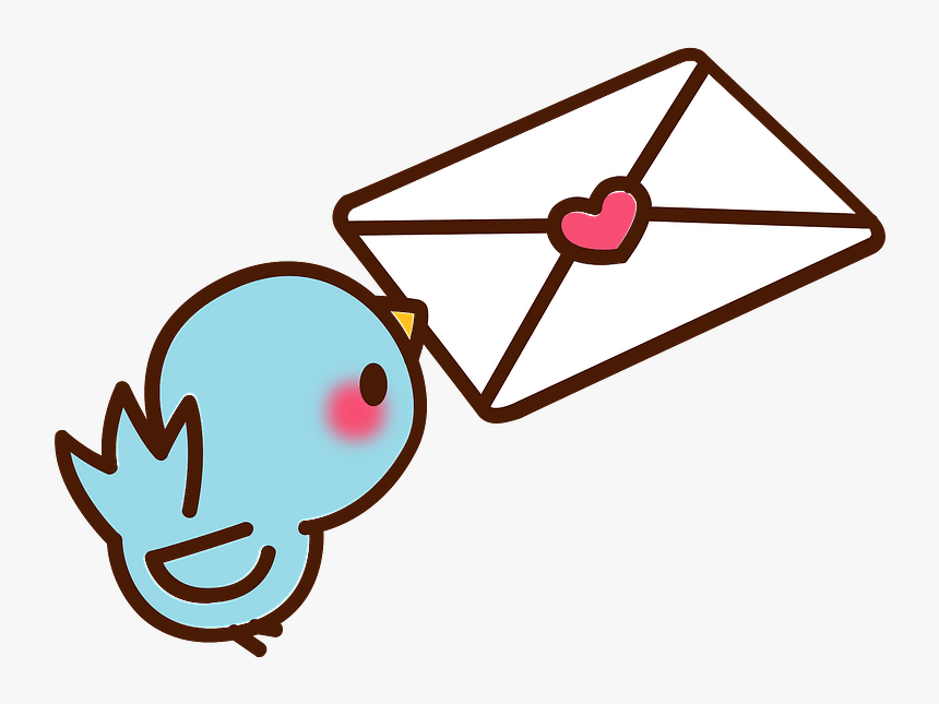 Love Letter Blue Bird Clipart - 無料 イラスト お 手紙, HD Png Download, Free Download