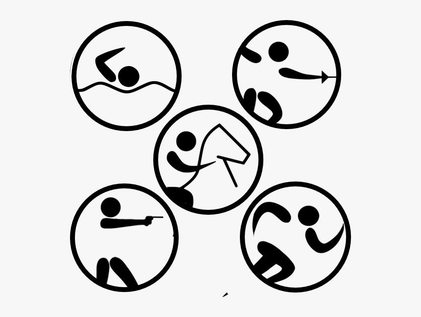 Modern Pentathlon All 5 Stages Pictogram - Athletics, HD Png Download, Free Download