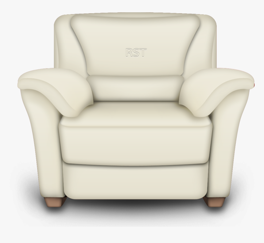 Transparent Recliner Chair Clipart - White Leather Armchair, HD Png Download, Free Download