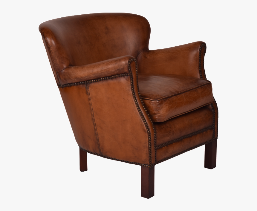 Brown Leather Armchair - Old Fashioned Armchair, HD Png Download, Free Download