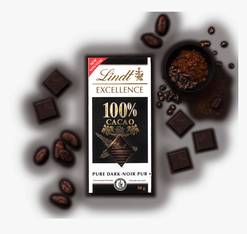 Lindt Excellence 100% Cacao - Lindt Excellence, HD Png Download, Free Download