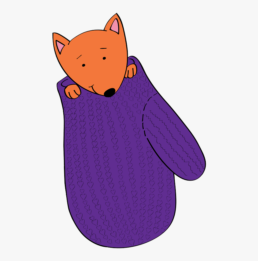 Fox In A Mitten Clipart - Cartoon, HD Png Download, Free Download
