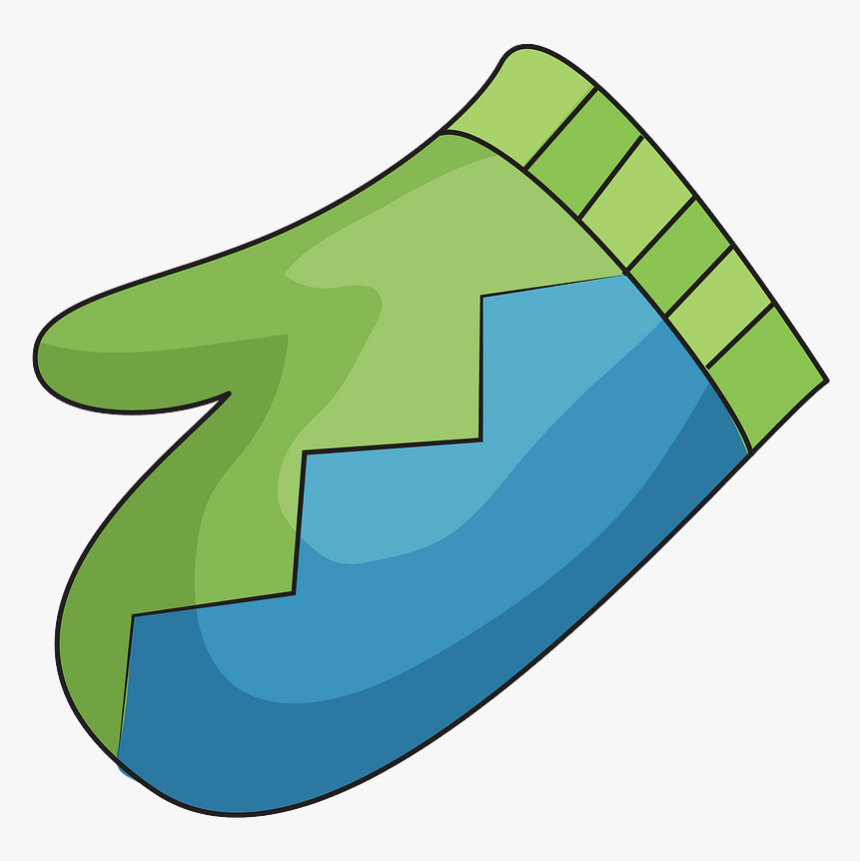 Green And Blue Mitten Clipart - Clipart Mittens, HD Png Download, Free Download