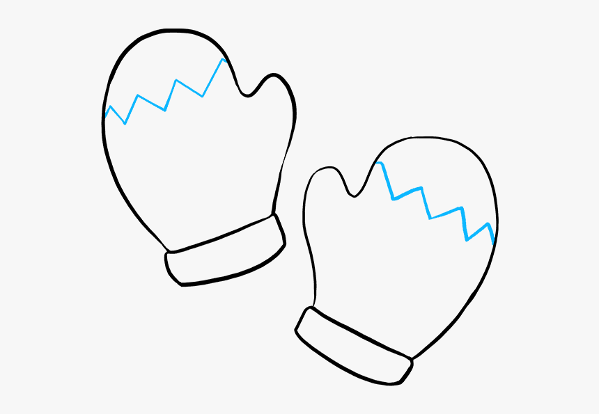 How To Draw Mittens - Draw Mittens Step By Step, HD Png Download, Free Download