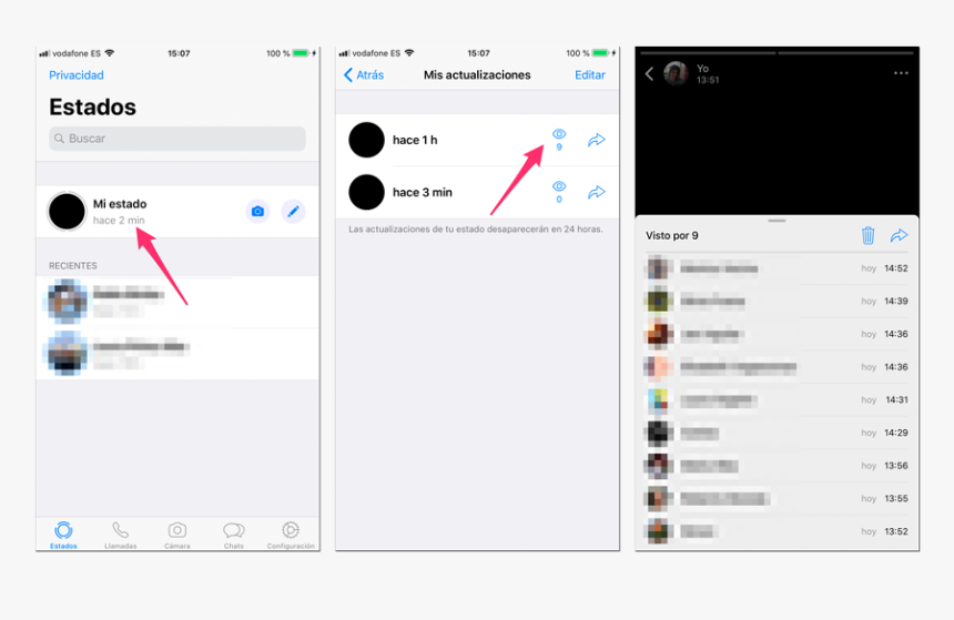 Pasos Para Saber Quién Ve Tus Estados De Whatsapp - Quien Ve Tus Estados De Whatsapp, HD Png Download, Free Download