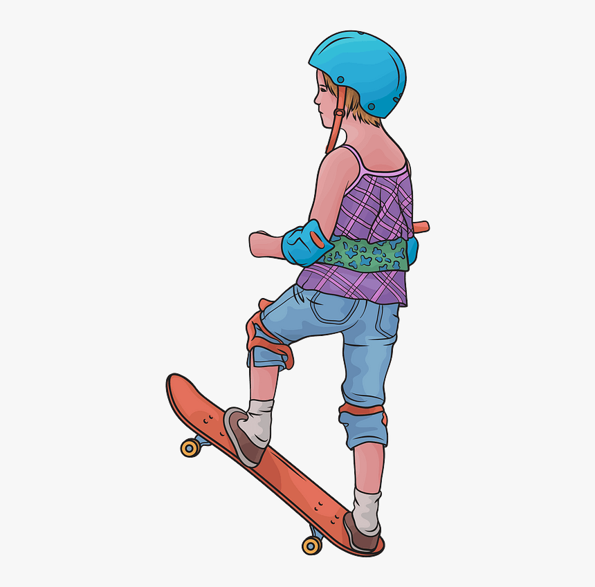 Little Girl Skateboarder Clipart - Skateboard Wheel, HD Png Download, Free Download