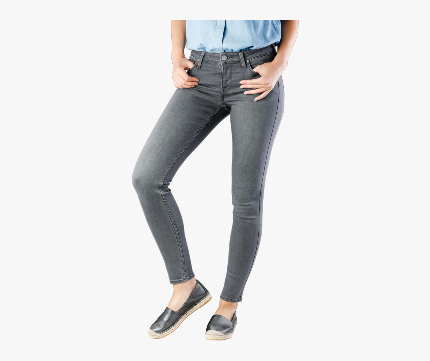 Lee Scarlett Stretch Jeans Grey Jax - Pocket, HD Png Download, Free Download