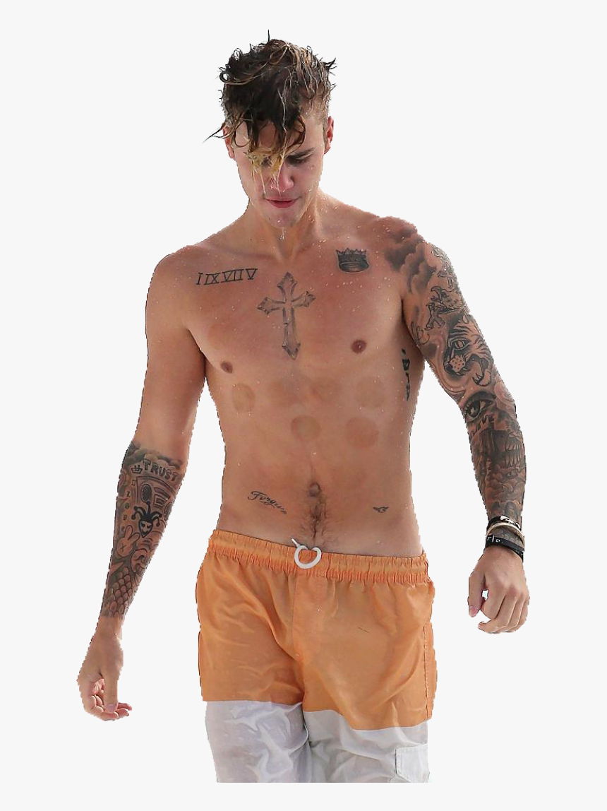 Justin Bieber Topless Png Image - Justin Bieber Without Shirt, Transparent Png, Free Download