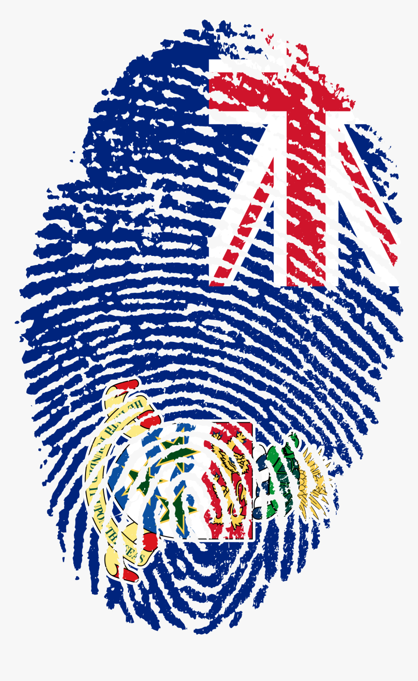 Cayman Islands Flag Fingerprint - St Kitts Nevis Flags, HD Png Download, Free Download