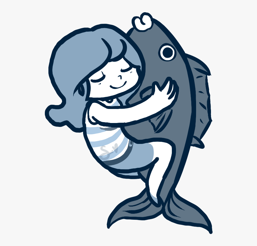 Cuddling Clipart Fish - Cuddle With A Fish, HD Png Download, Free Download