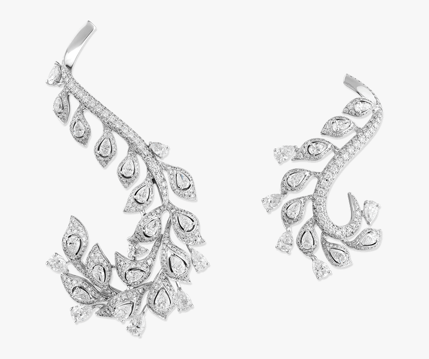 White Gold Earrings With Diamonds - Earrings, HD Png Download, Free Download