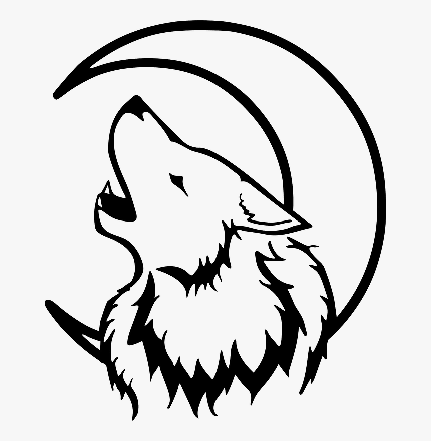 Wolf Howling At The Moon Clipart - Wolf Drawing Easy Face, HD Png Download, Free Download