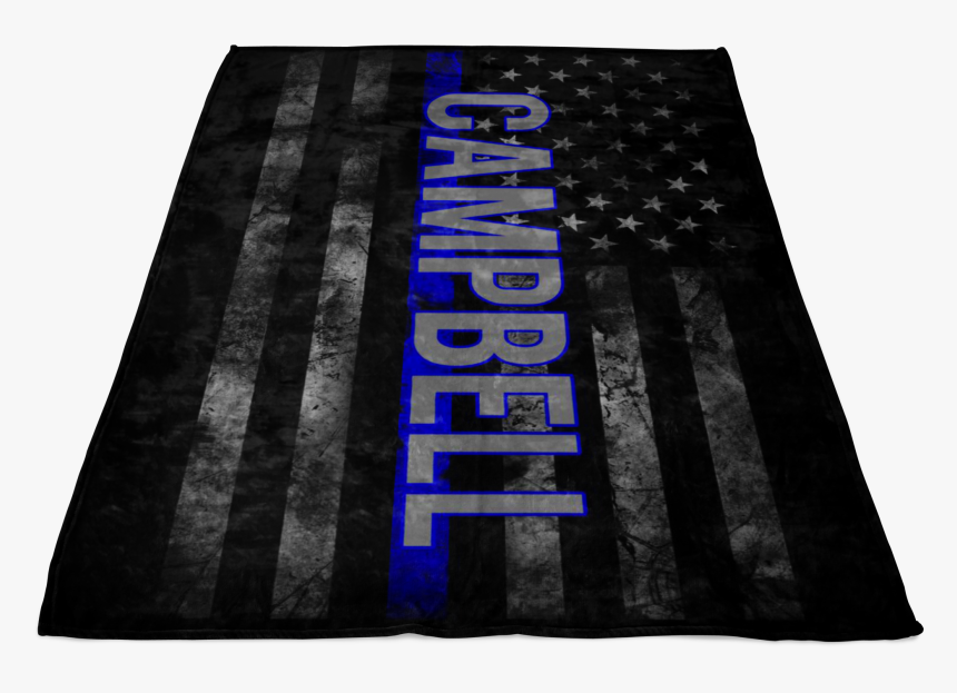 *custom Name* Thin Blue Line Flag Fleece Blanket - Mat, HD Png Download, Free Download