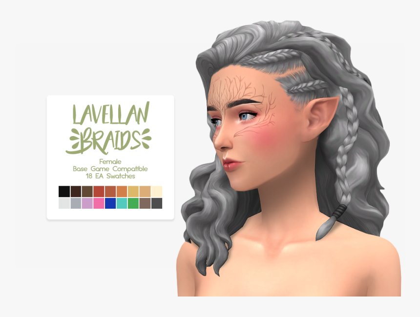 Sims 4 Maxis Match Braids, HD Png Download, Free Download