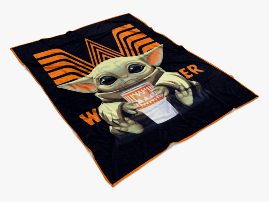 Baby Yoda Hug Whataburger Quilt Fleece Blanket - Cartoon, HD Png Download, Free Download