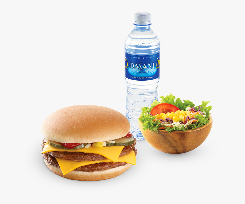 Double Cheeseburger Delight 500 Meal With Dasani Water - Double Cheeseburger Paket, HD Png Download, Free Download