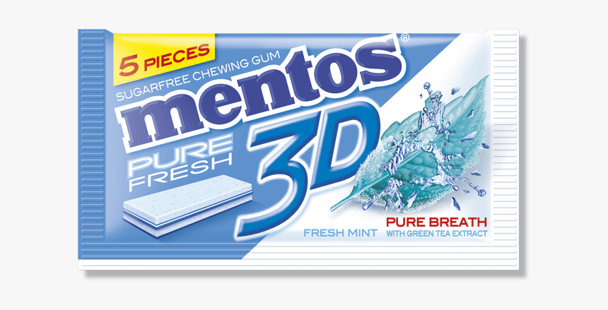 Mentos Gum 3d Fresh Mint 5p - Paper, HD Png Download, Free Download