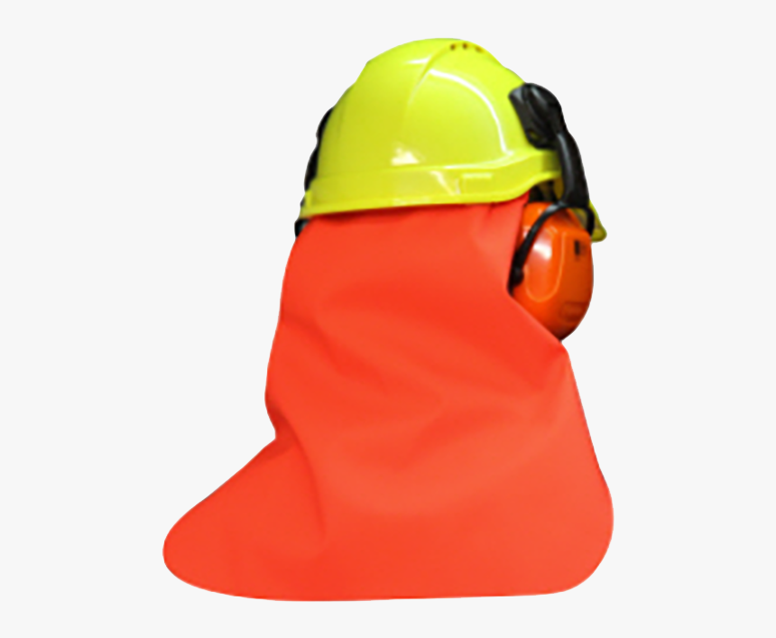 Hard Hat Neck Flap Pvc Flouro Orange - Hard Hat, HD Png Download, Free Download