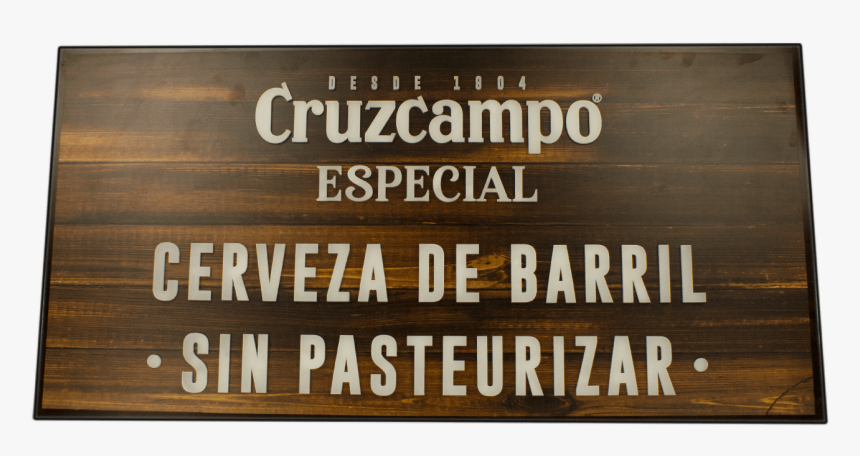 Cruzcampo Wooden Light Sign - Plank, HD Png Download, Free Download