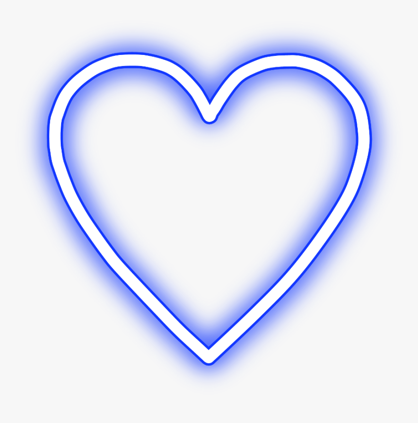 #neon #heart #love #freetoedit #blue #귀여운 #可愛い #mimi - Purple Neon Heart Transparent, HD Png Download, Free Download
