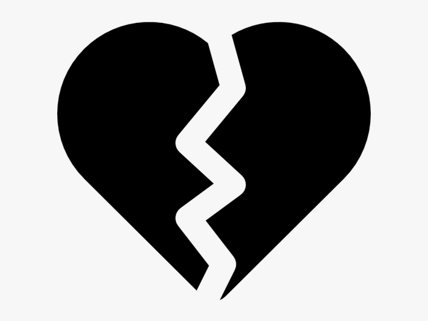 Broken Heart Computer Icons Clip Art - Black Broken Heart Png, Transparent Png, Free Download