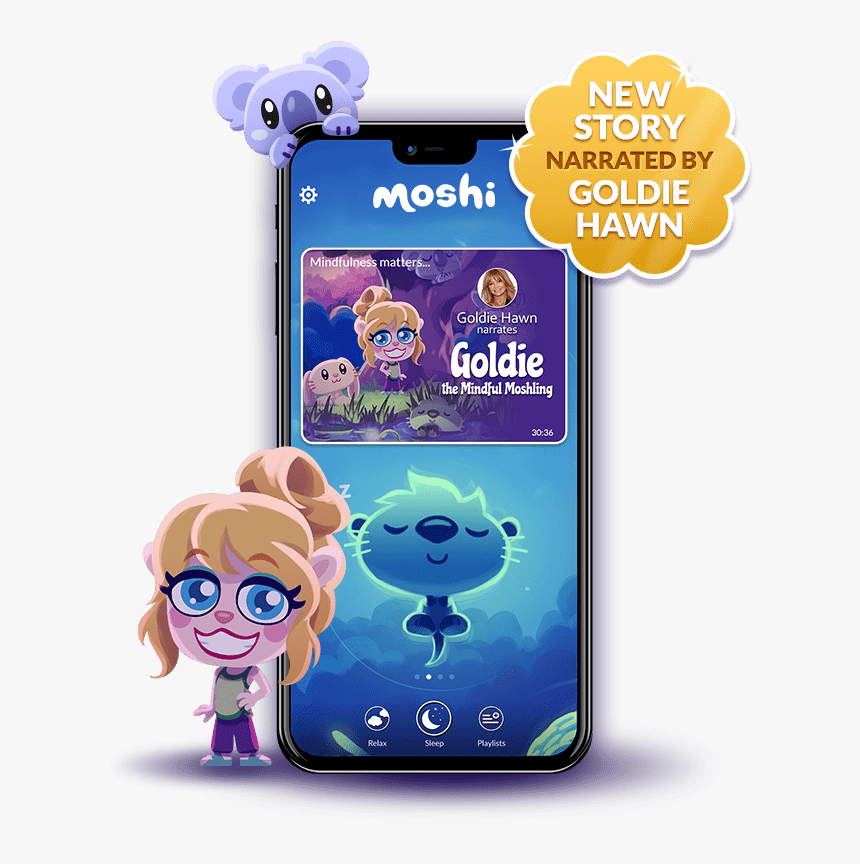 Moshi Sleep Phone Displaying App With Goldie Hawn - Moshi Sleep App, HD Png Download, Free Download