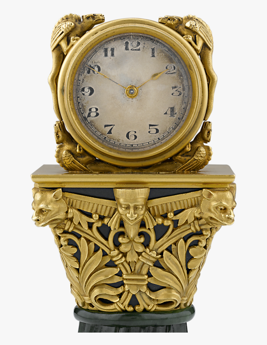 Paul Frey Miniature Gold And Jade Clock - Clock, HD Png Download, Free Download