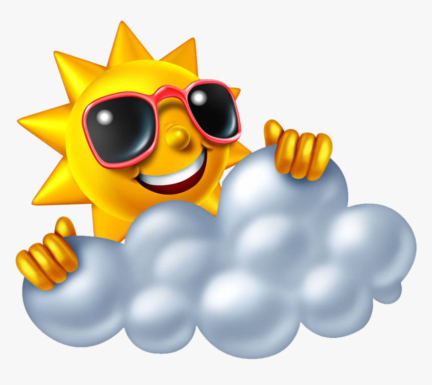 Summer Clouds Sun Photography Illustration Royalty-free - Transparent Background Cool Sun Clipart, HD Png Download, Free Download