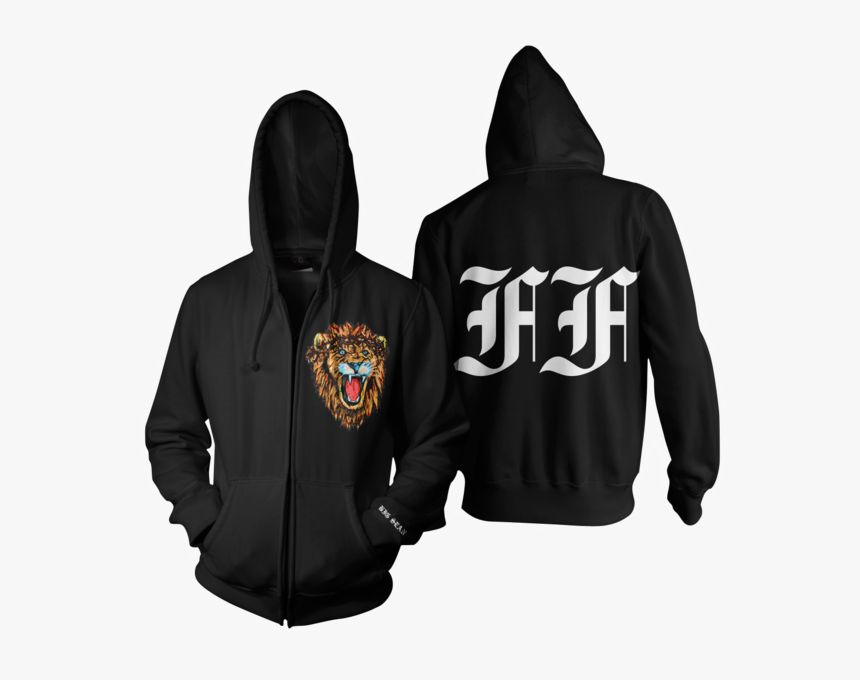 Wolf Black Zipped Hoodie, HD Png Download, Free Download