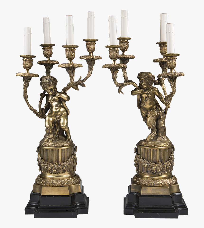 Bronze 19th Century Candelabras - Lamp, HD Png Download, Free Download