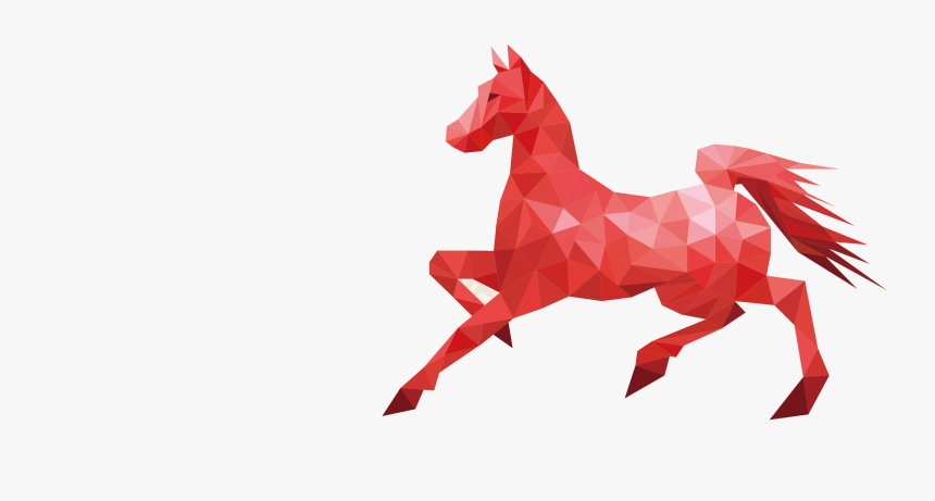 Red Lattice Of Horse Vector Material Png Download - Red Horse Vector Transparent, Png Download, Free Download