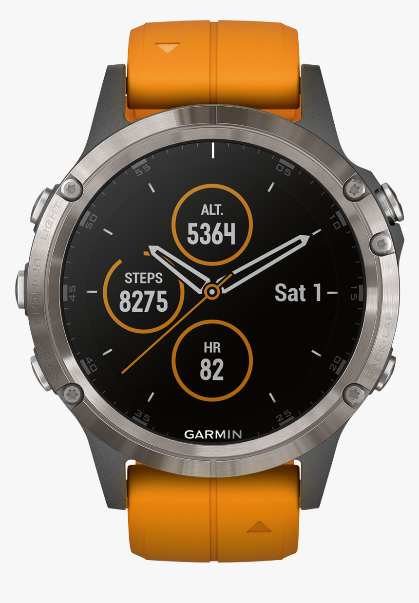 Fenix 5 Plus Gps Titanium Watch Solar Flare, HD Png Download, Free Download