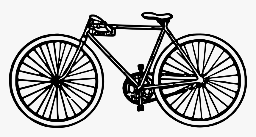 Bicycle Illustration Cycling Vector Graphics Stock - Embroidery Bicycle Drawing, HD Png Download, Free Download