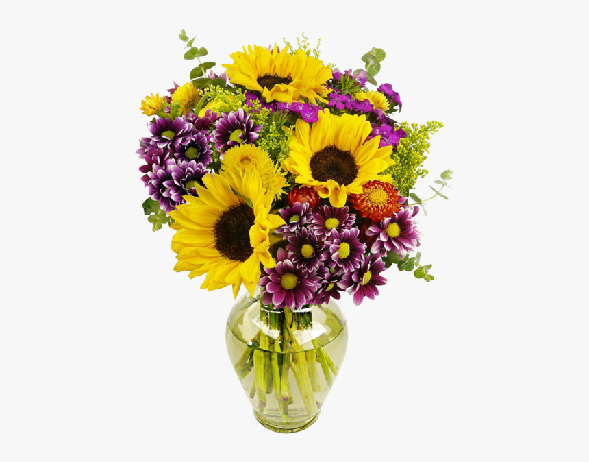 Flowering Fields Bouquet With Vase - Wedding Anniversary Wishes For Parents In English, HD Png Download, Free Download