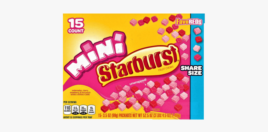 Mini Starburst Mini Favereds Unwrapped Share Size, HD Png Download, Free Download