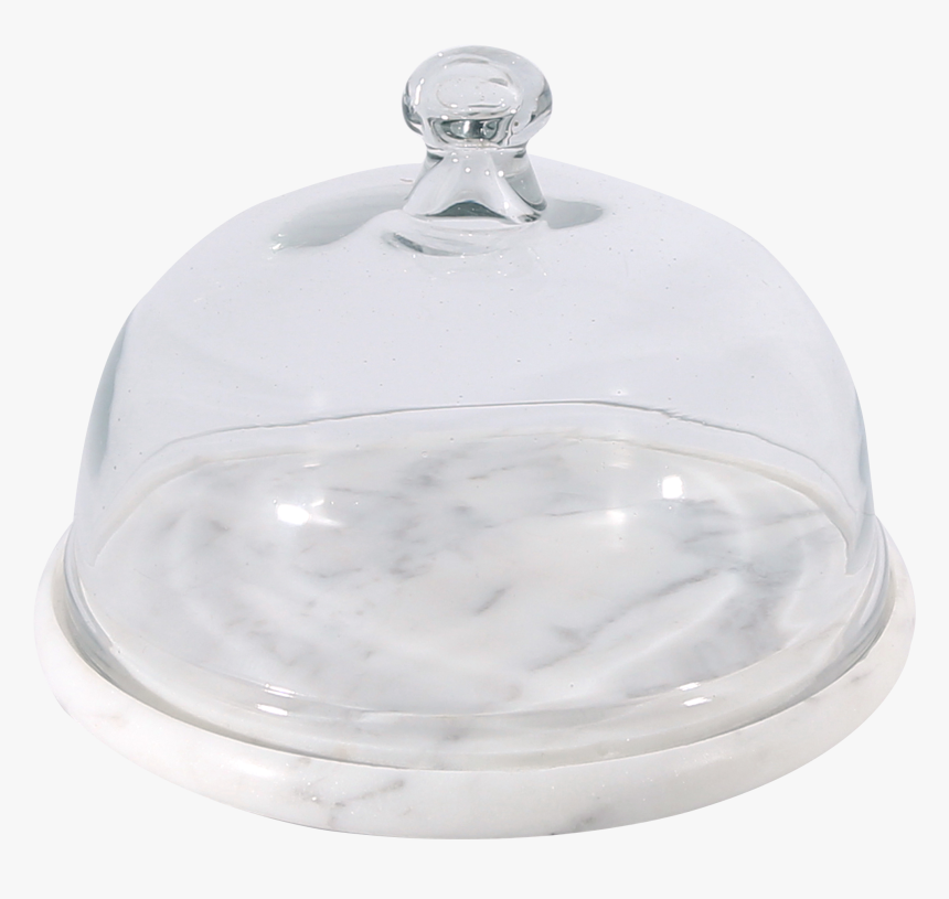 White Marble Stone 8″ Platter With Glass Dome - Ceramic, HD Png Download, Free Download