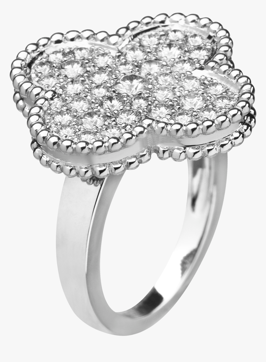 Van Cleef Alhambra Diamond Ring, HD Png Download, Free Download