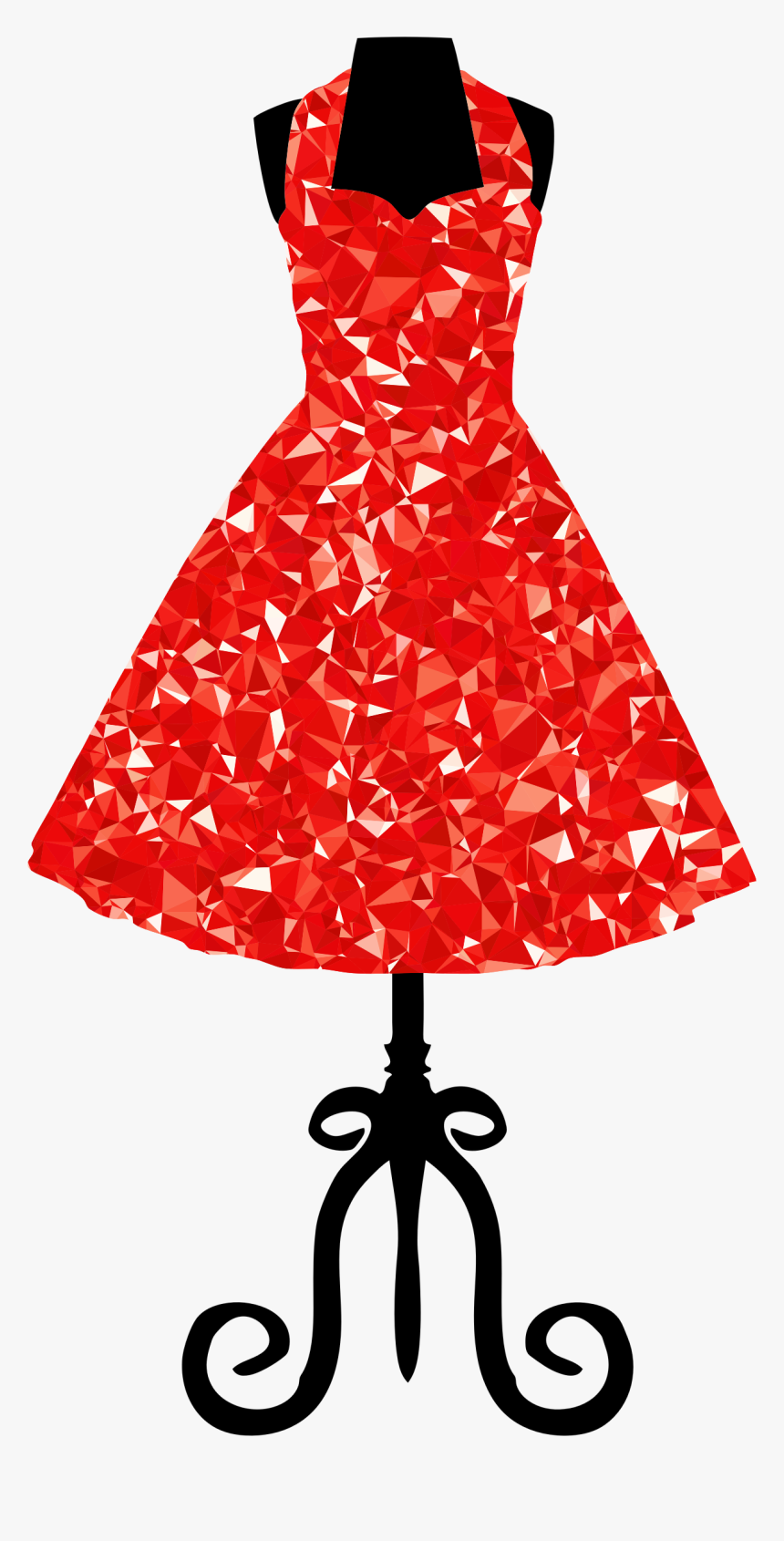 Clothing Clipart Red Clothes - Vintage Dress Clip Art, HD Png Download, Free Download